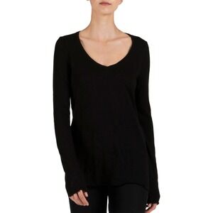 ATM Anthony Thomas Melillo‎ Black Slub V-Neck Long Sleeve Tee | Size L